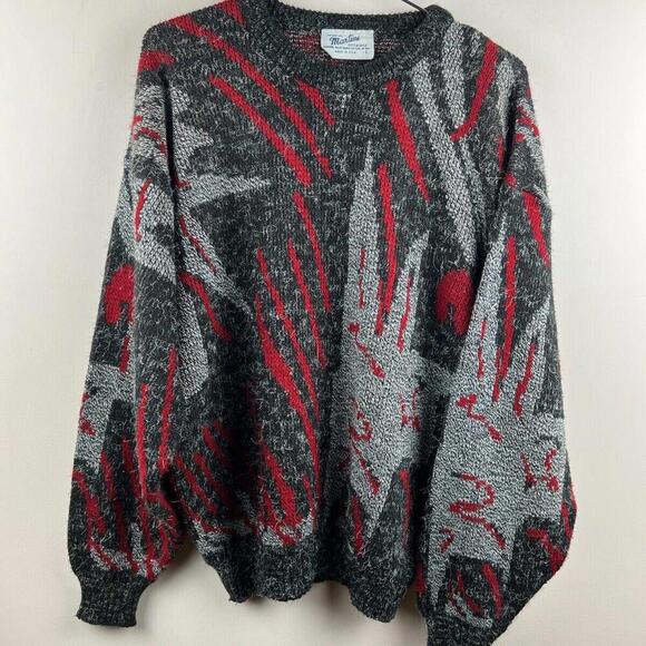 80s Men’s Size Large MARTINI Grandpa Sweater Made In USA - Picture 1 of 6